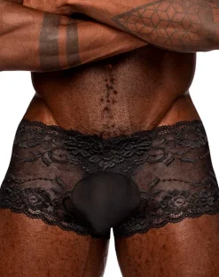 Male Power 127-280 Sassy Lace Mini Short Black