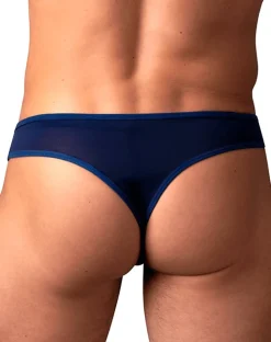 Male Power 409-280 Sassy Lace Open Ring Thong Navy