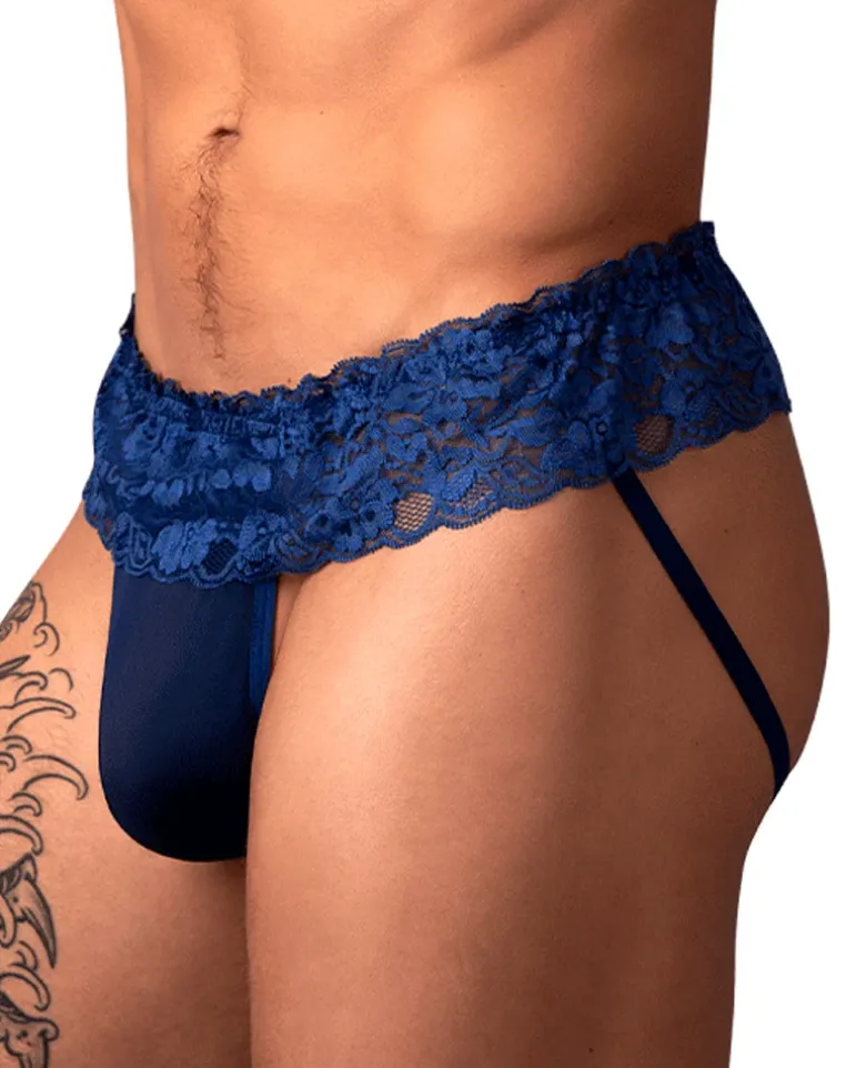 Male Power 360-280 Sassy Lace Skirt Jock Navy