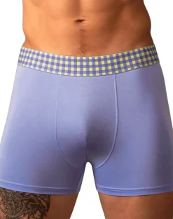 Male Power 161-306 So Comfy Gingham Boxer Brief Purple