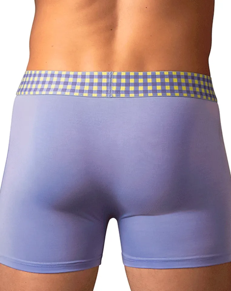 Male Power 161-306 So Comfy Gingham Boxer Brief Purple