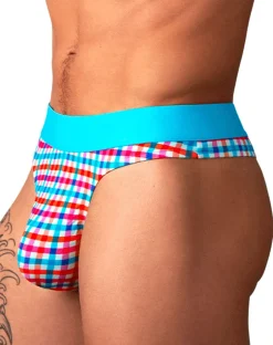 Male Power 412-306 So Comfy Gingham Thong Gingham Print