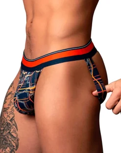 Male Power 349-299 Soo Cumfy Jock Navy-orange