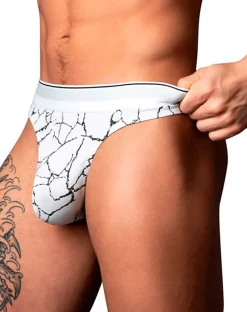 Male Power 412-299 Soo Cumfy Thong White-black