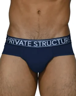 Private Structure Pbuz3748 Platinum Bamboo Contour Briefs Air Force Blue