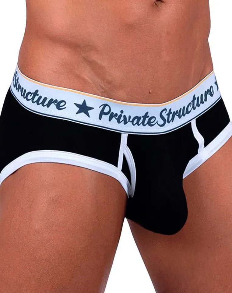 Private Structure Scus4529 Classic Mid Waist Mini Briefs Black