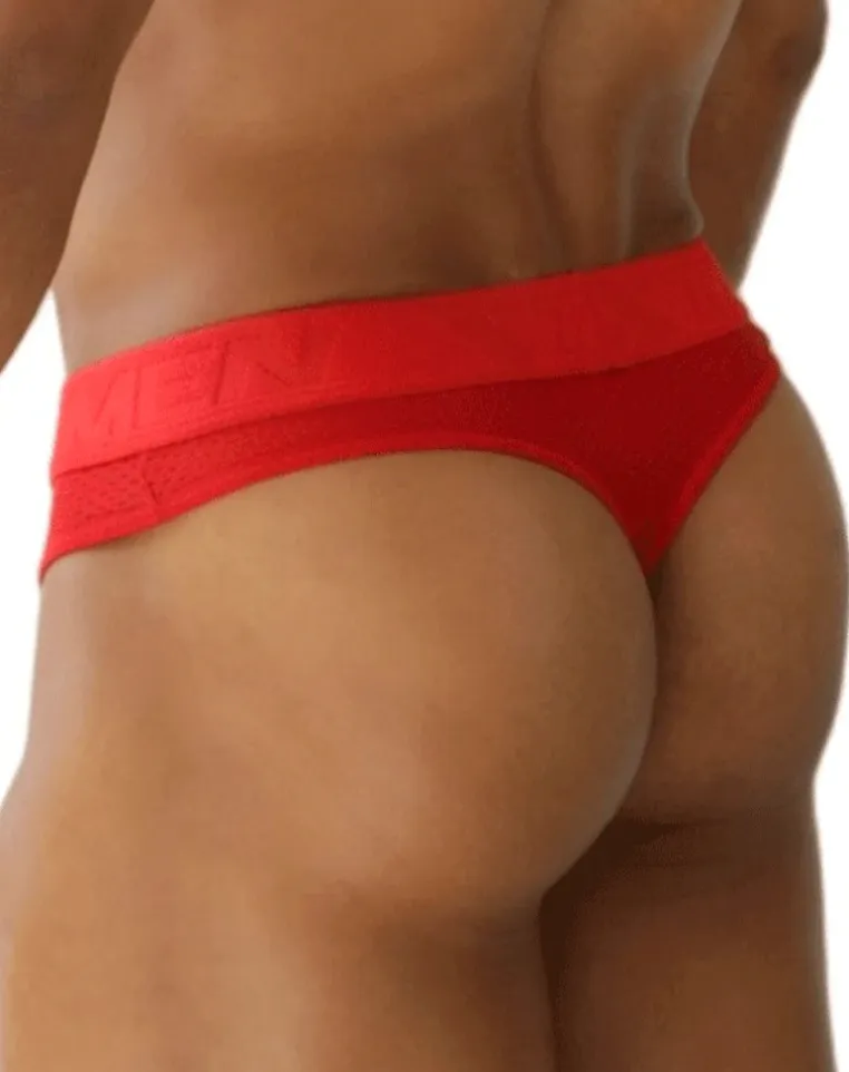 Xtremen 91268 Elite Athletic Micro-perforated Performance Thongs Red