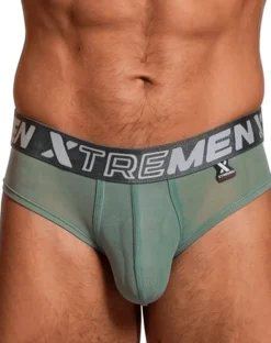 Xtremen 91262 Microfiber Mesh Briefs Green