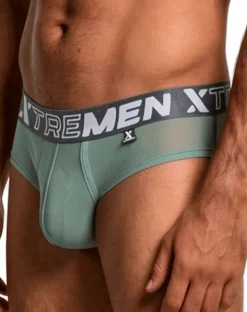 Xtremen 91262 Microfiber Mesh Briefs Green