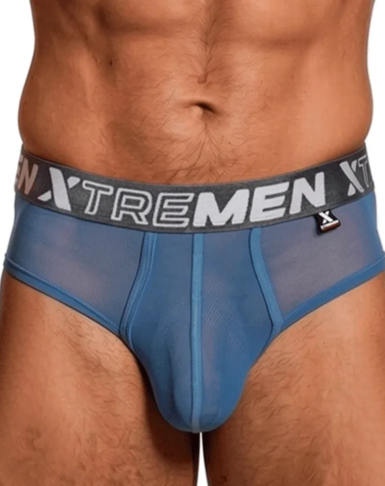 Xtremen 91262 Microfiber Mesh Briefs Blue