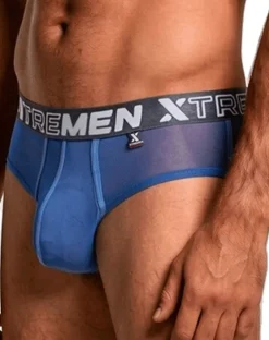 Xtremen 91262 Microfiber Mesh Briefs Blue
