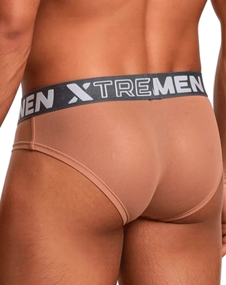 Xtremen 91262 Microfiber Mesh Briefs Brown