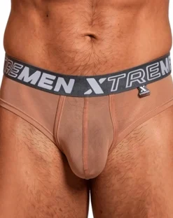 Xtremen 91262 Microfiber Mesh Briefs Brown