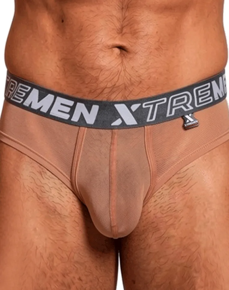 Xtremen 91262 Microfiber Mesh Briefs Brown