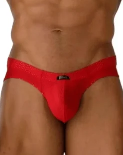 Xtremen 91270 Sleek Low-rise Perforated Briefs Red