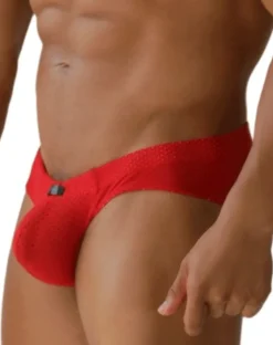 Xtremen 91270 Sleek Low-rise Perforated Briefs Red