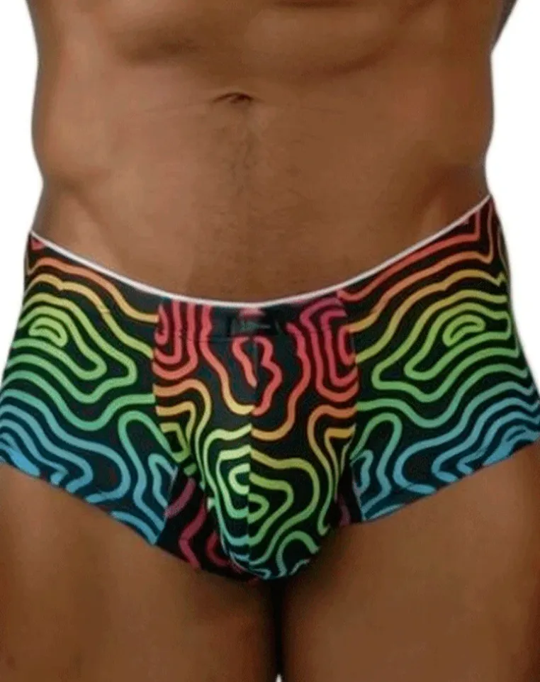 Xtremen 91283 Ultimate Low-rise Rainbow Printed Briefs Labyrinth