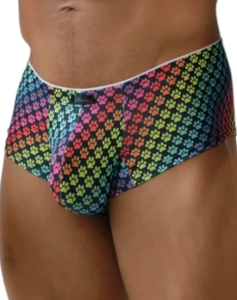 Xtremen 91283 Ultimate Low-rise Rainbow Printed Briefs Paw Print
