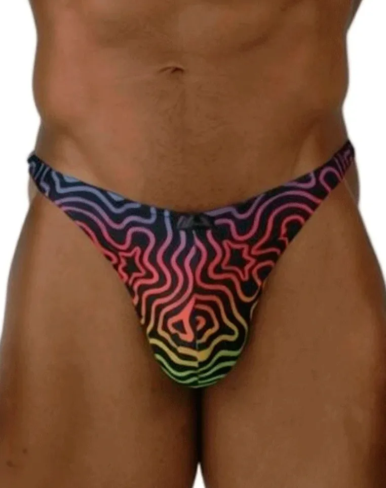 Xtremen 91284 Ultimate Rainbow Expression Men's Thong Labyrinth