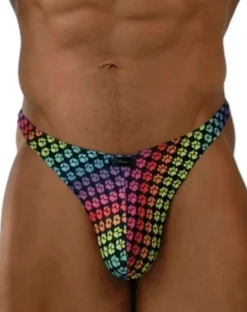 Xtremen 91284 Ultimate Rainbow Expression Men's Thong Paw Print